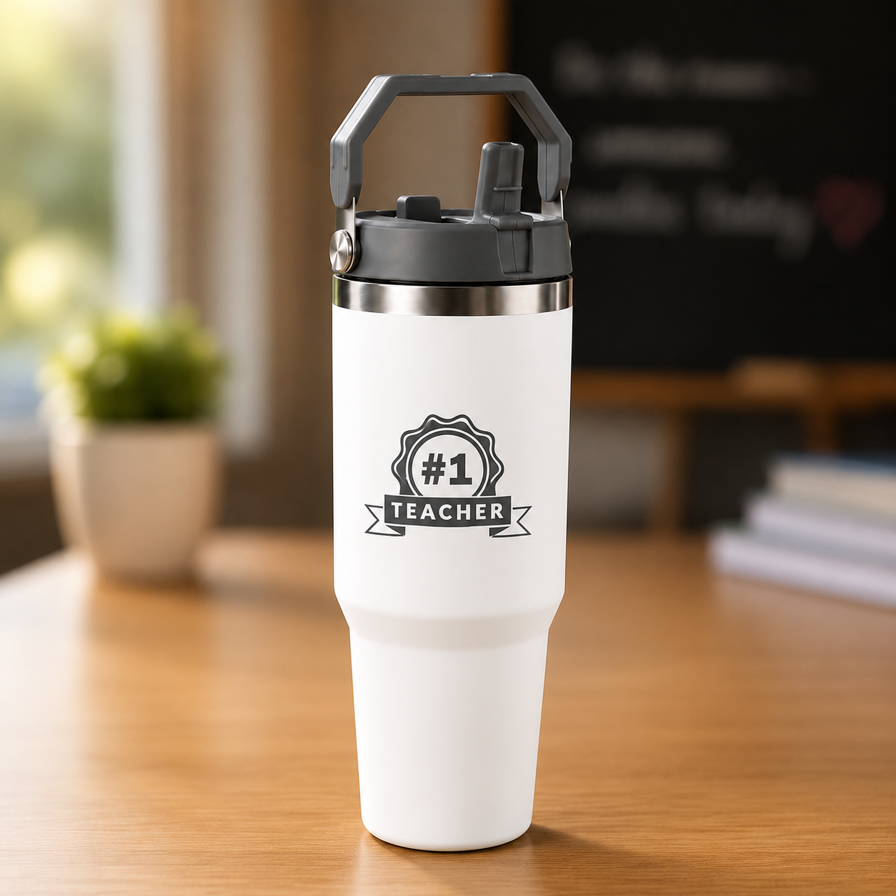 Insulated Tumbler with Handle 900ml Stainless Steel Vacuum Flask - Perfect Teacher Day Gift