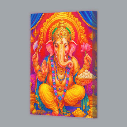 Lord Ganesh Photo Frame with Glowing LED Backlight, HD Print– Ideal for Home Temple, Décor, or Gifting