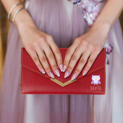 Customized Ladies Purse with Name - Faux Leather Clutch Purses for Women