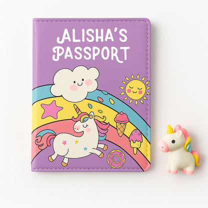 Nice Passport Cover for Gift - Unicorn Rainbows Sunshine