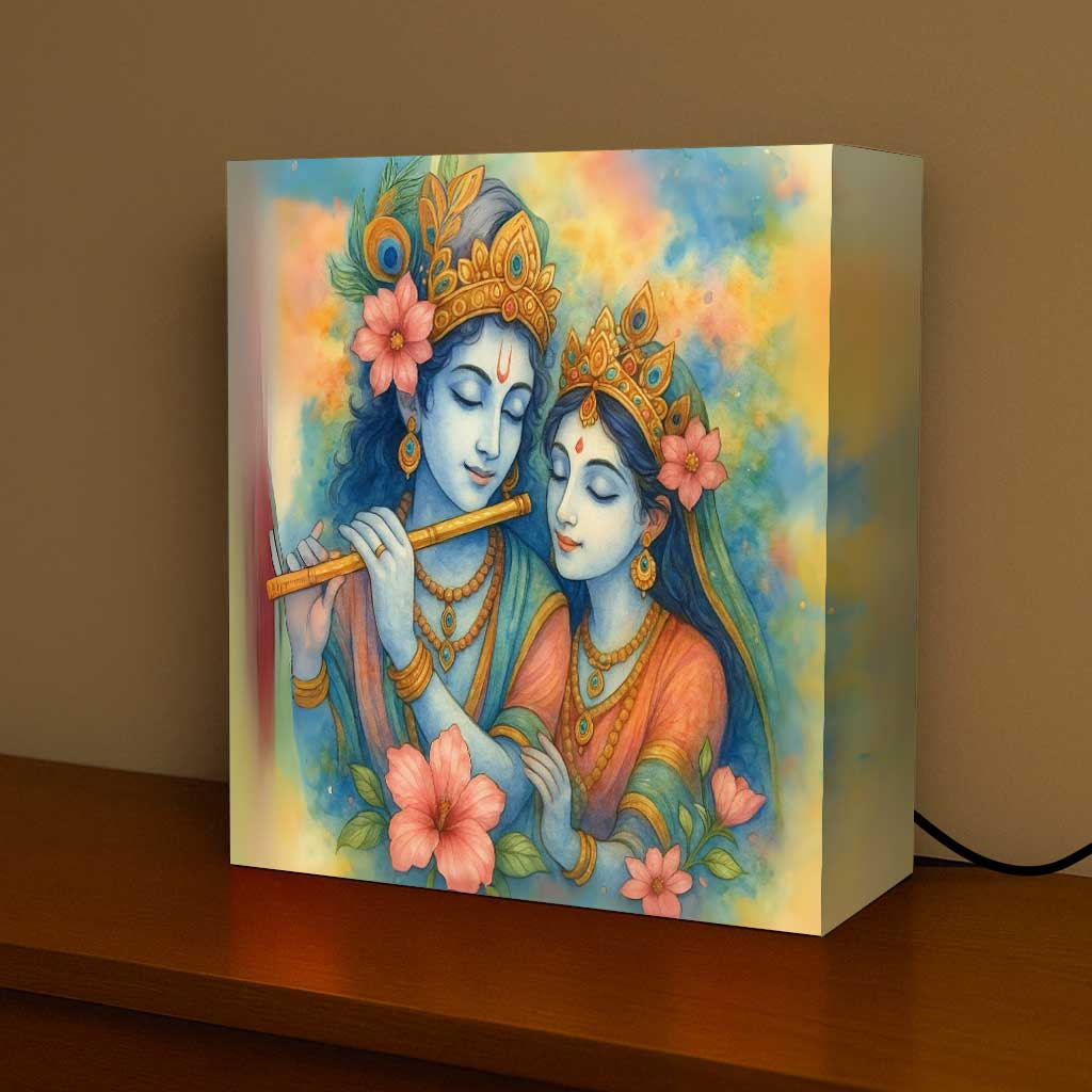 Radha Krishna Lamp – Beautiful Vibrant Spiritual Décor Light