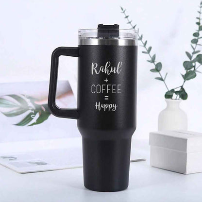 Nutcase Travel Coffee Mug with Name - Large Size Insulated Coffee Cups 1200ml