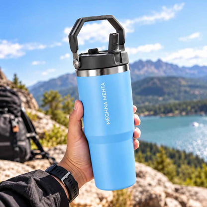 Nutcase Personalized Tumbler with Handle 900ml - Double Wall Vacuum Sipper Bottle