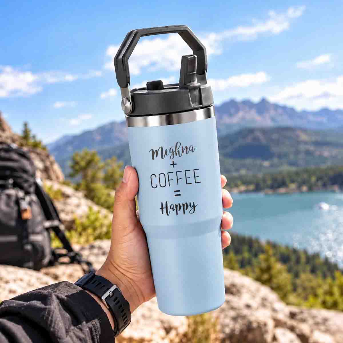 Nutcase Personalized Double Wall Insulated Water Bottle 900ml - BPA-free Vacuum Sipper Bottle
