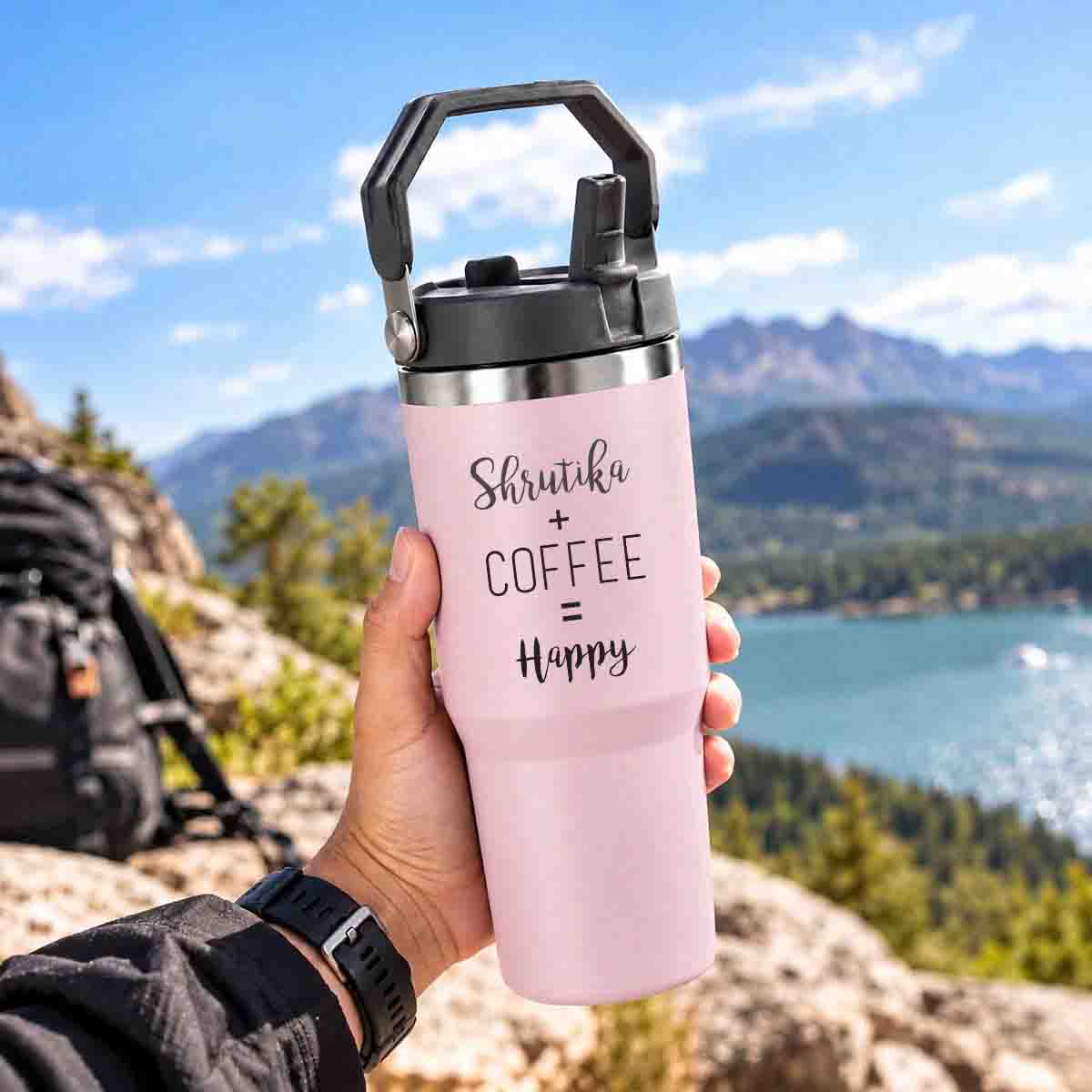 Nutcase Personalized Double Wall Insulated Water Bottle 900ml - BPA-free Vacuum Sipper Bottle