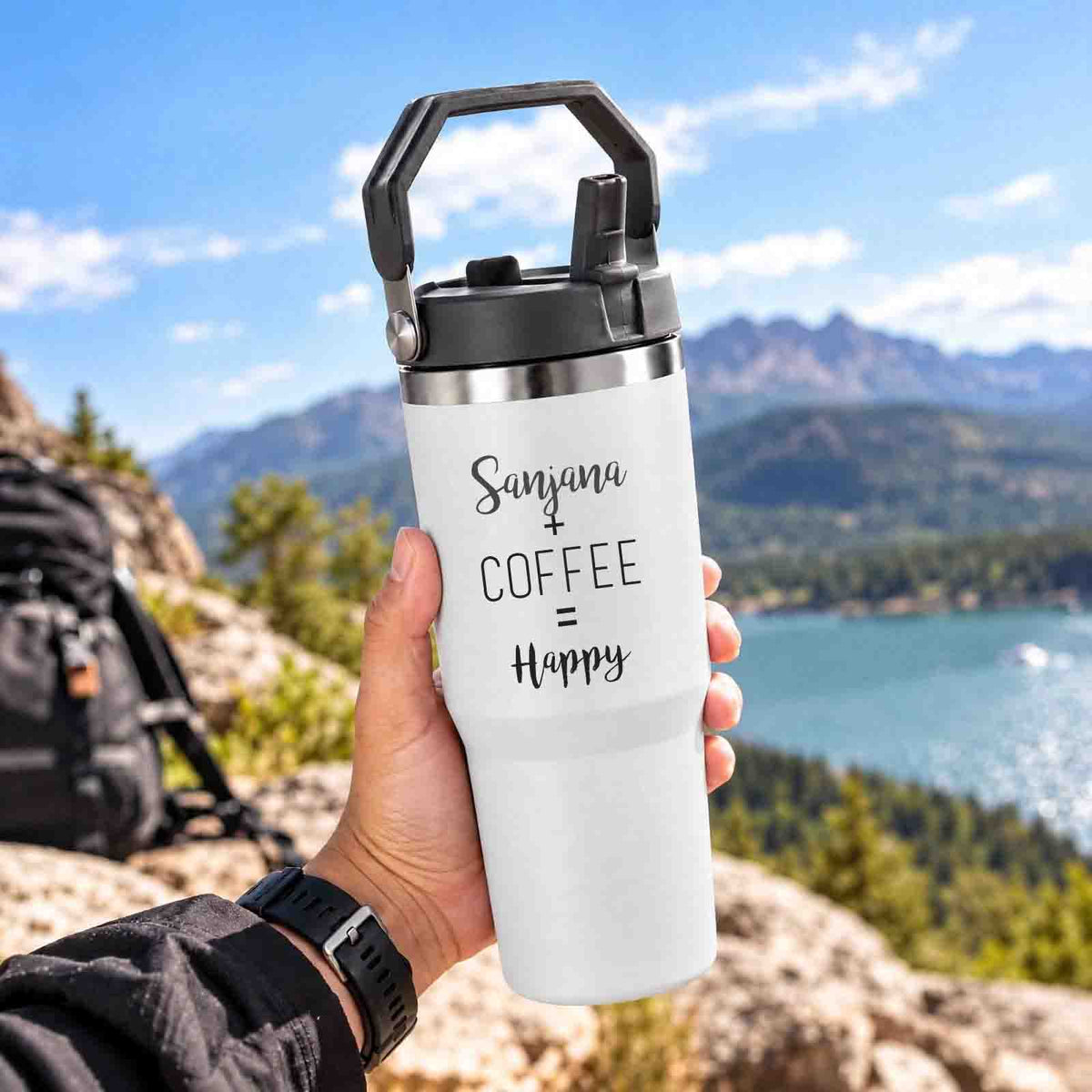Nutcase Personalized Double Wall Insulated Water Bottle 900ml - BPA-free Vacuum Sipper Bottle