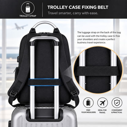 Custom Laptop Bag with Combination Lock Compartment | Personalised Travel Backpack with USB Charging Port & Anti-Theft Design