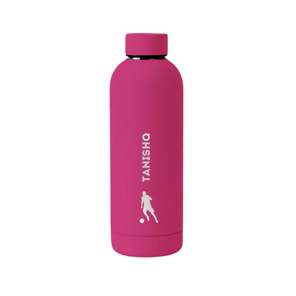 Stainless Steel Insulated Water Bottle with Name 500ML Water Bottles for Sports - BPA Free, Leakproof - Football