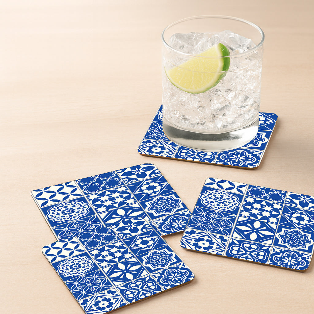 Natural Wood Round Tray with Matching Coasters & Diwali Diya Candle | Festive Gifting Set