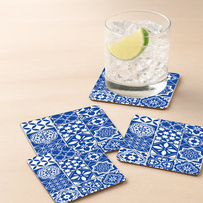 Natural Wood Round Tray with Matching Coasters & Diwali Diya Candle | Festive Gifting Set