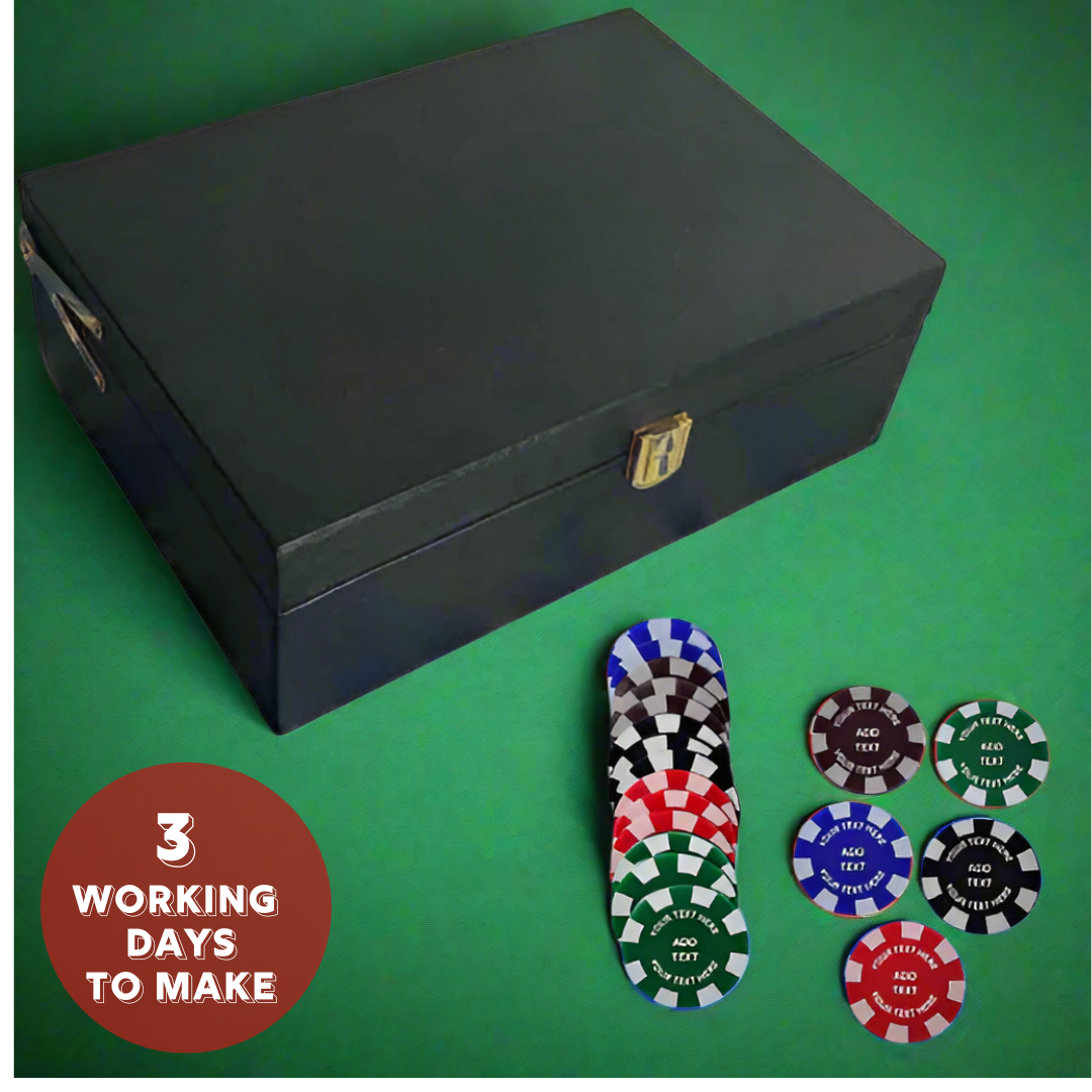 Personalized Chips for Casino with Your Text on Poker Coin - Add Text