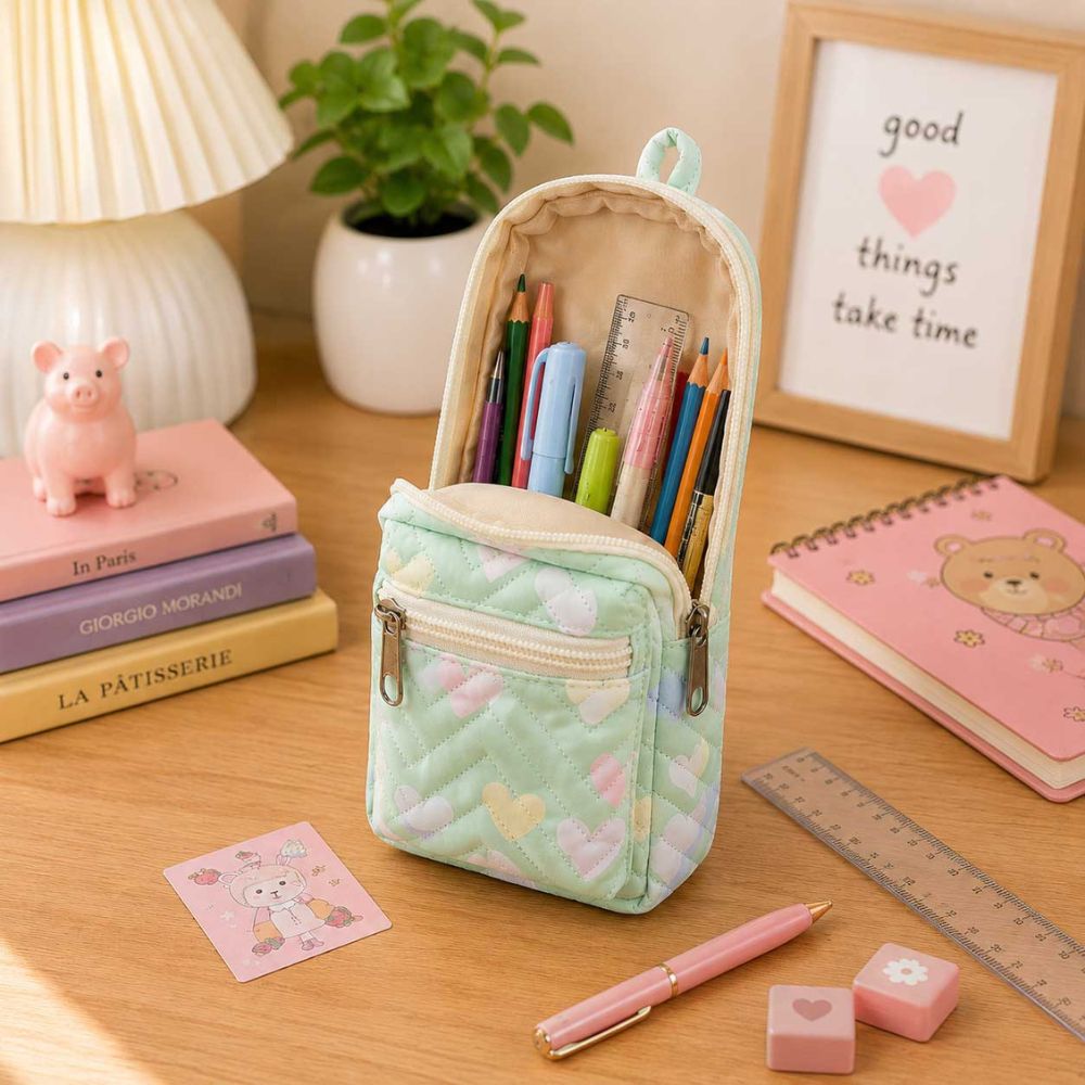 Custom Pencil Pouch with Dual Pockets & Name Personalization | Birthday Gift for Kids | PU Leather