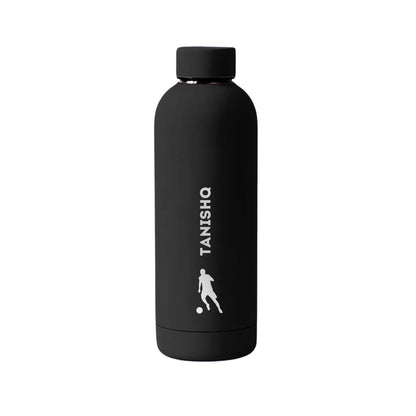 Stainless Steel Insulated Water Bottle with Name 500ML Water Bottles for Sports - BPA Free, Leakproof - Football