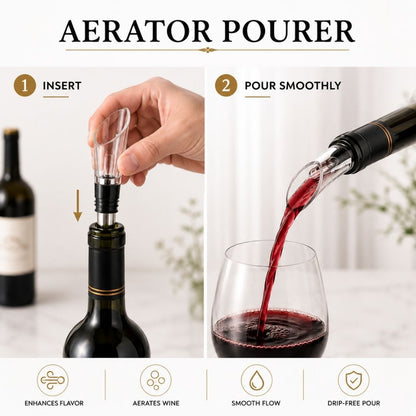 Wine Set Opener Personalized Wine Decanter Gift Set - 5 piece Stainless Steel Wine Tools Kit in Wine Bottle Shaped Case