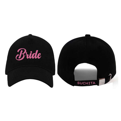 Custom Cap Bride Party Black Caps