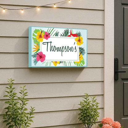 Customized House Name Plate with Light - Designer LED Name Board Shoeflowers