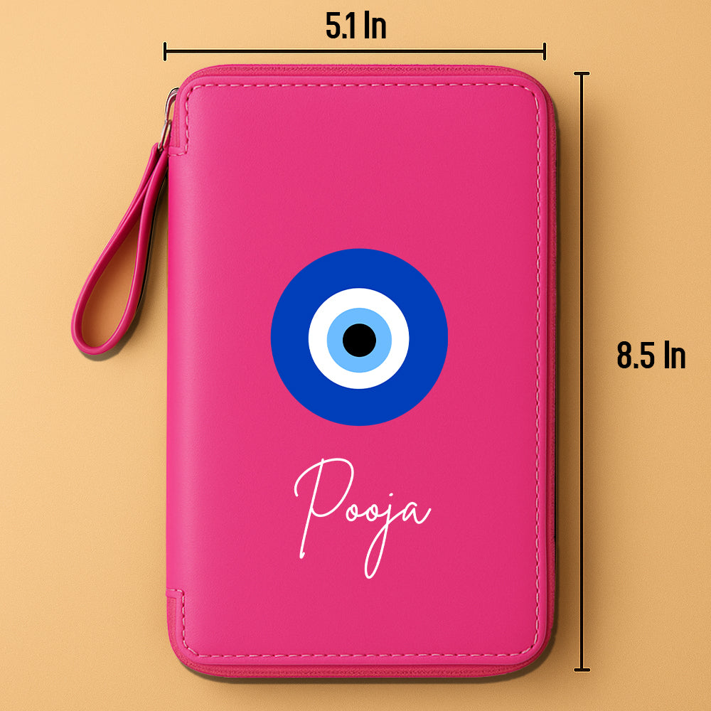 Passport Wallet with Name Faux Leather Travel Organizer Wallet & Luggage Tag Set