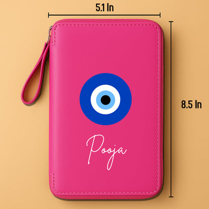 Passport Wallet with Name Faux Leather Travel Organizer Wallet & Luggage Tag Set