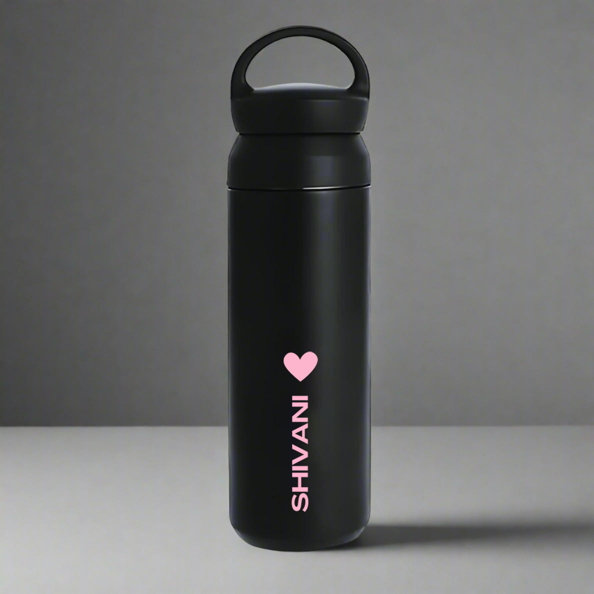 Stainless Steel Drink Bottle Personalised with Name - Insulated Water Bottle 500ml - Heart