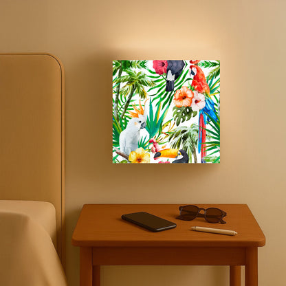 Kids Room Wall Lamp - White & Red Parrot