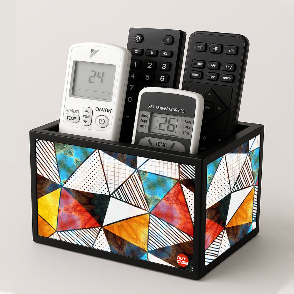 Remote Control Caddy Organizer for TV/AC Remotes -  Colorful Triangle