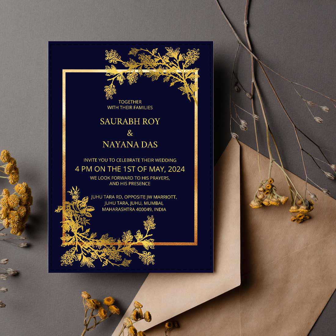 Custom Unique Wedding Card Design - Create Invitation Card for Wedding