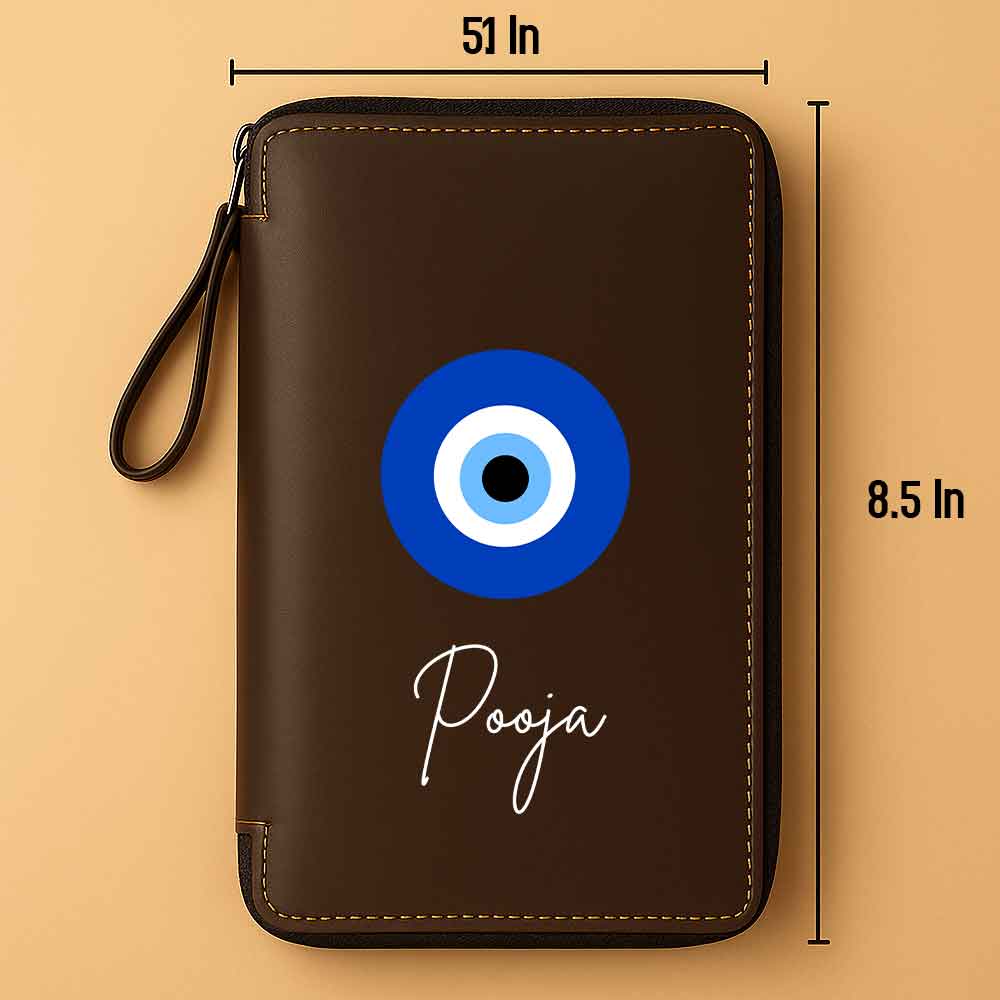 Passport Wallet with Name Faux Leather Travel Organizer Wallet & Luggage Tag Set