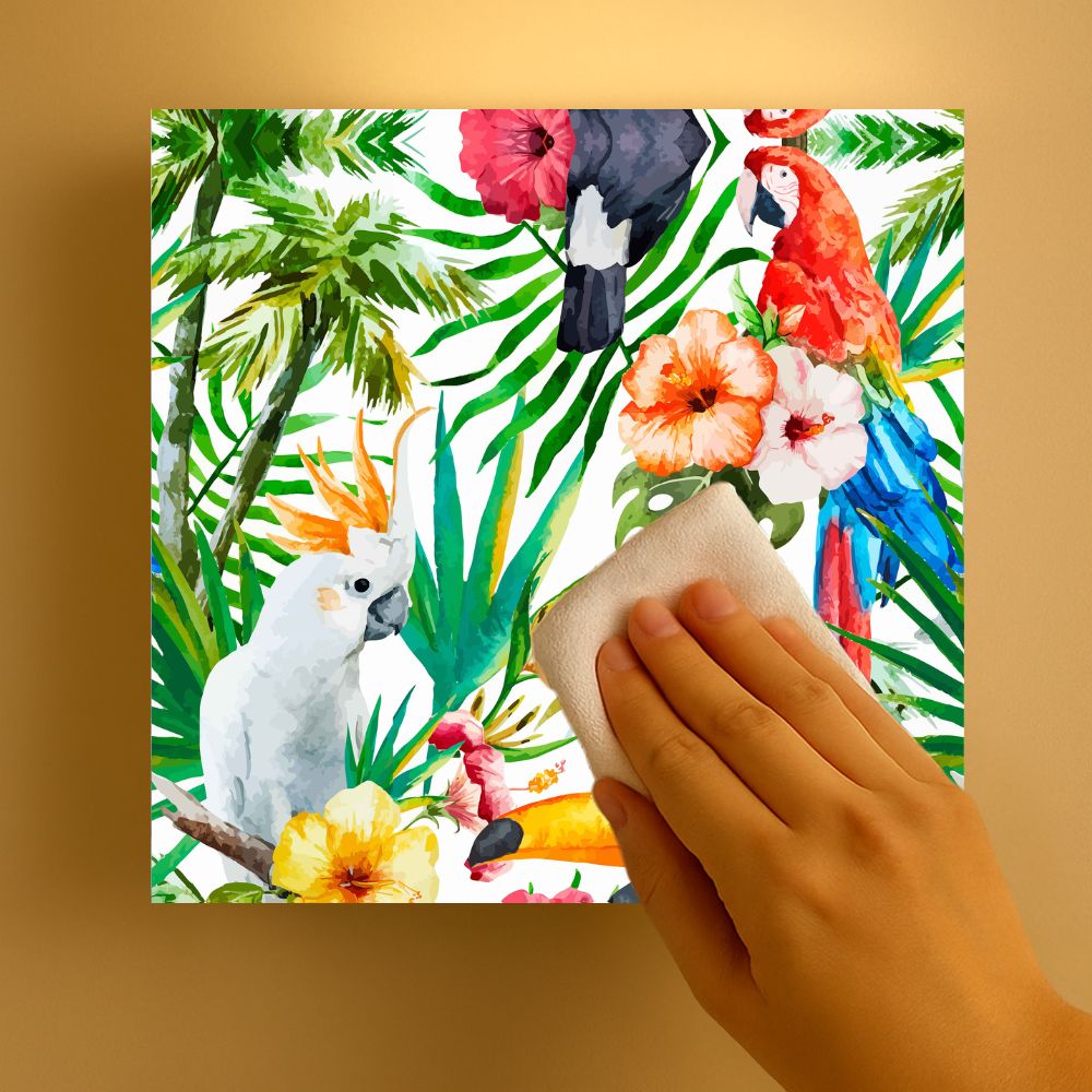 Kids Room Wall Lamp - White & Red Parrot