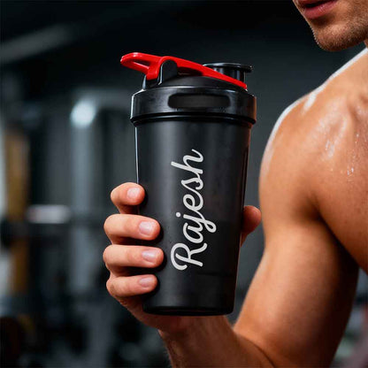 Personalised Gym Shaker Bottle for Protein Shakes Stainless Steel Mixer with Whisk Ball