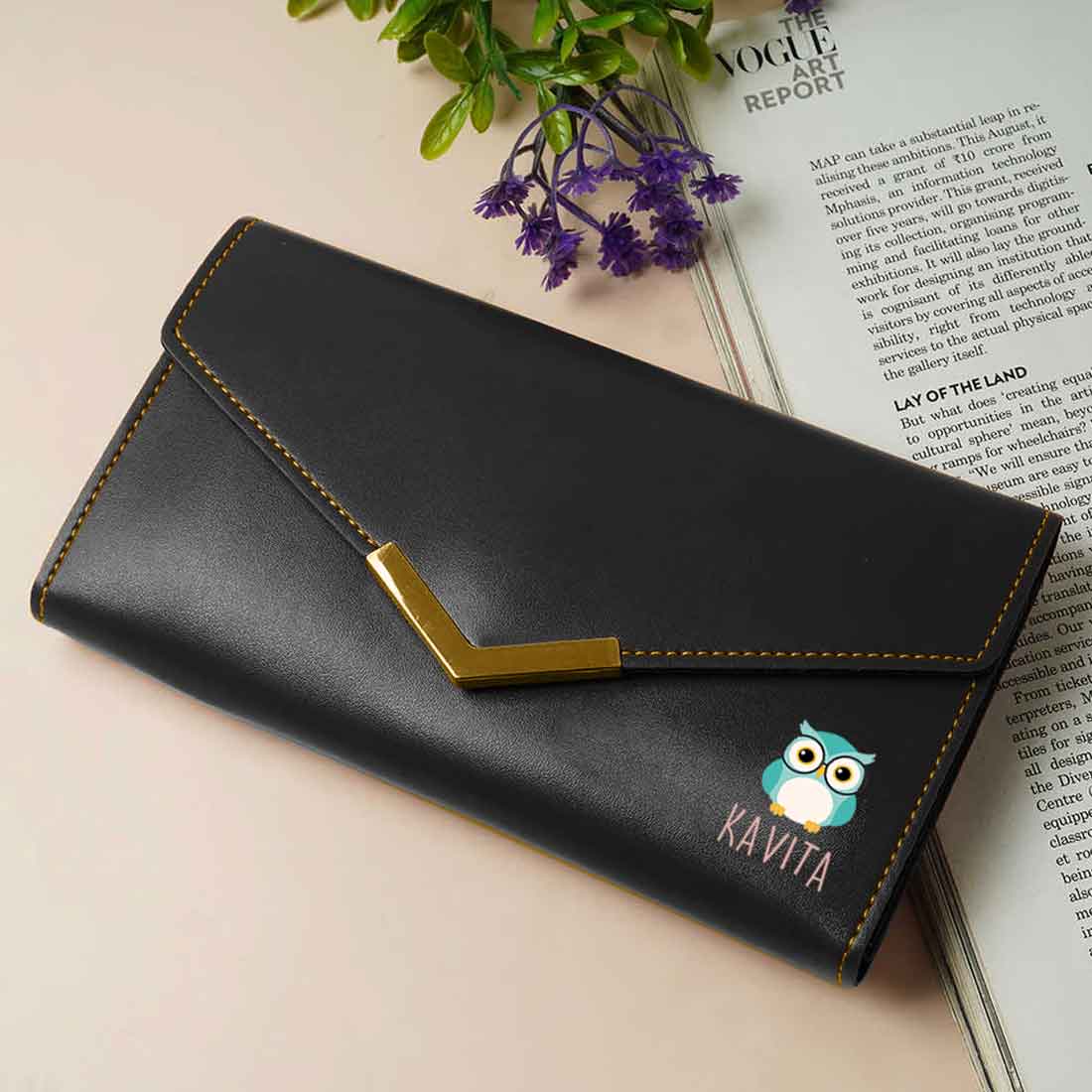 Customized Ladies Purse with Name - Faux Leather Clutch Purses for Women