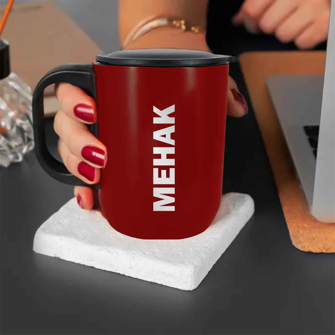 Insulated Coffee Mug with Lid - Personalized Stainless Steel Coffee Cup