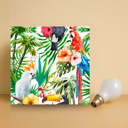 Kids Room Wall Lamp - White & Red Parrot