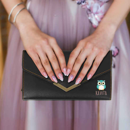 Customized Ladies Purse with Name - Faux Leather Clutch Purses for Women