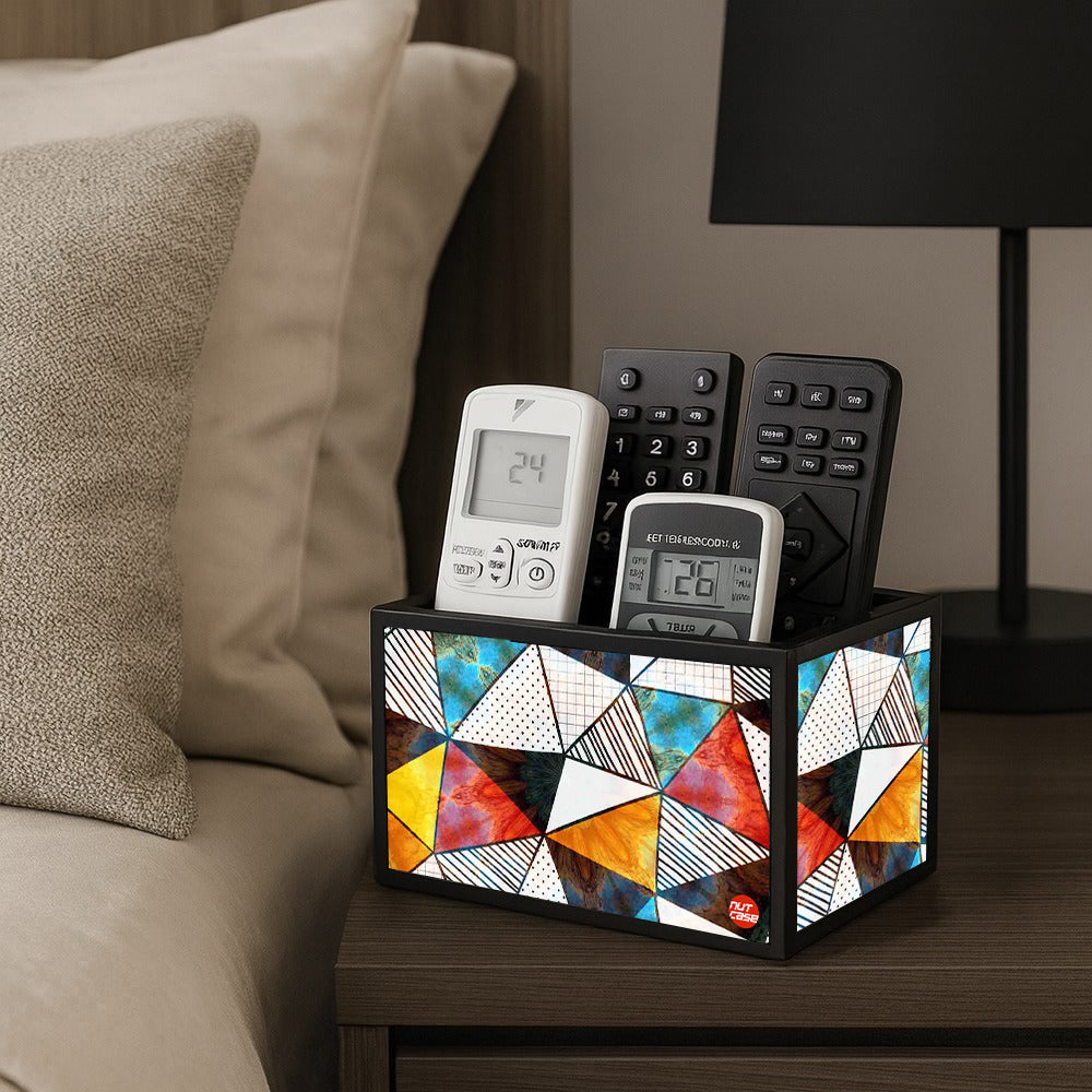 Remote Control Caddy Organizer for TV/AC Remotes -  Colorful Triangle