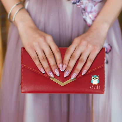 Customized Ladies Purse with Name - Faux Leather Clutch Purses for Women