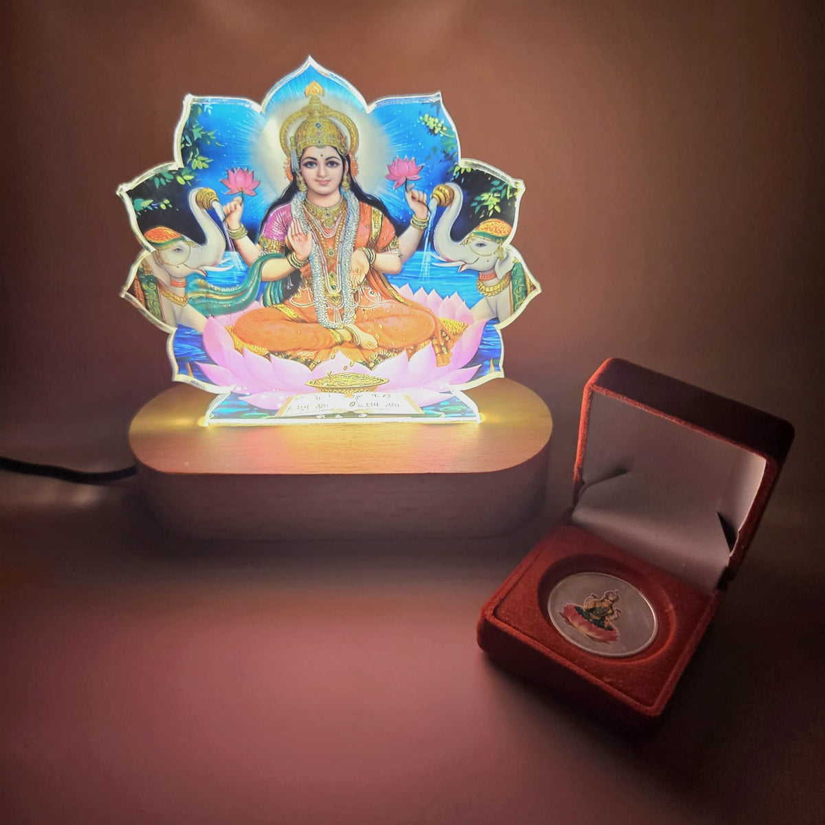 Goddess Laxmi  LED God Lamp With Modak Candles - Diwali Gifts For Employees