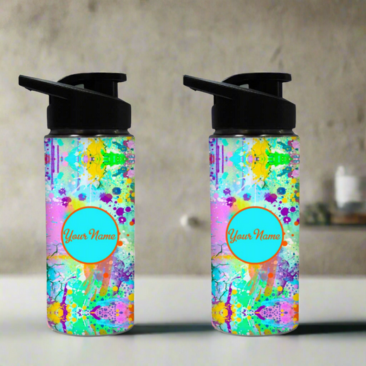 Personalized Bottle With Name - Multicolor Watercolor