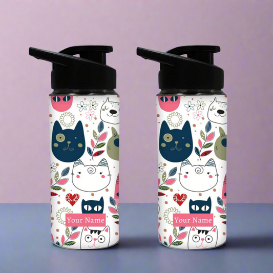 Personalized Bottle With Name - Funny Cat