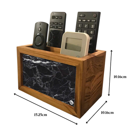 Black Remote Control Holder For TV / AC Remotes -  Marble Black