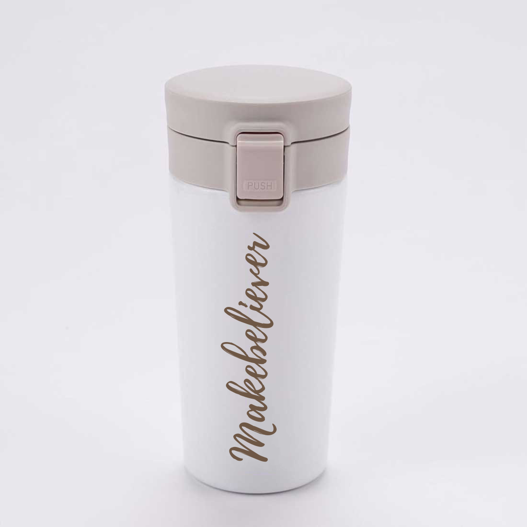Personalized Travel Coffee Flask Sipper With Name Engraved  Calligraphy