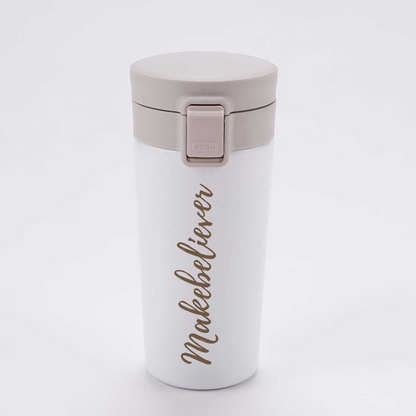 Personalized Travel Coffee Flask Sipper With Name Engraved  Calligraphy