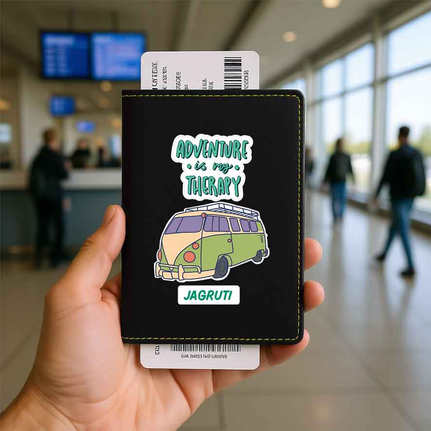 Customised Passport Holder Faux Leather Custom Covers for Passports-Adventure Therapy