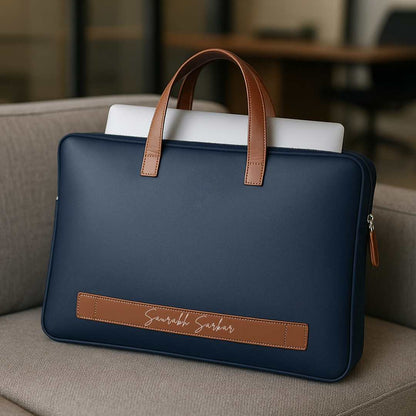 Personalized Office Laptop Bags with Name - Duo Tone Premium Laptop Carry Bag for up to 15” laptops