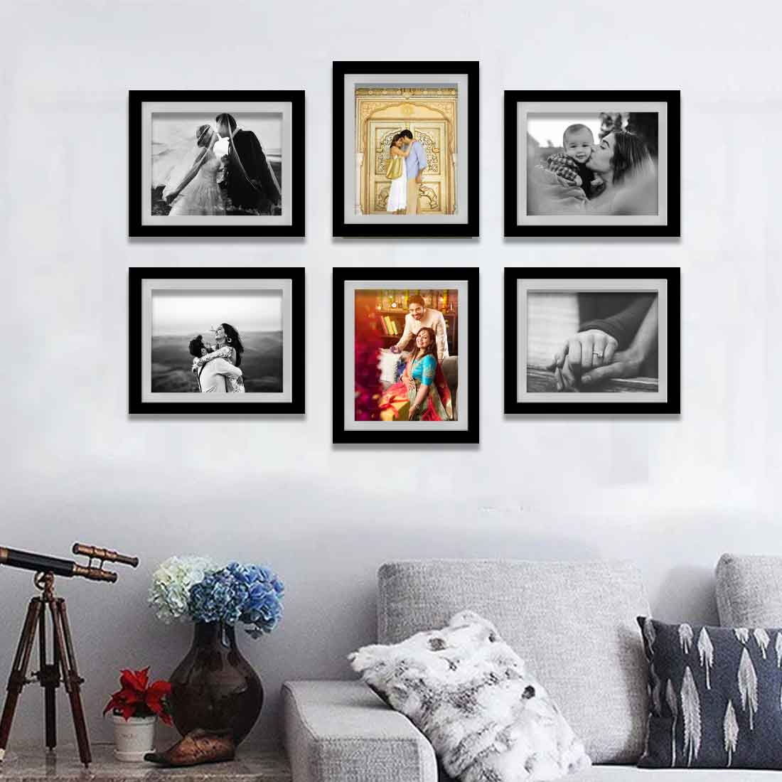 Black and White Picture Frames for Wall Customized