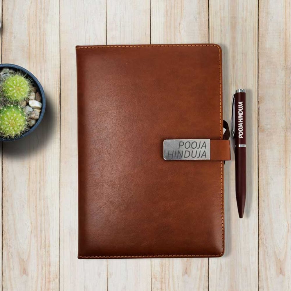 Custom Diary and Pen with Name Gift Combo - Perfect Corporate Gift