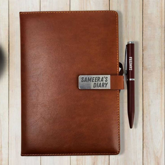 Personalized Diary with Pen Engraving Name Notebook Set - Corporate Gift