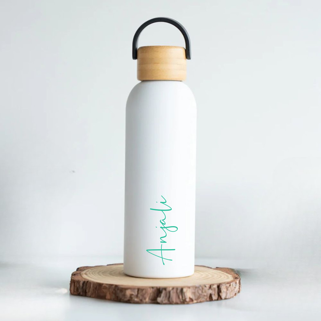 Custom Insulated Water Bottle with Bamboo Lid 500ml – Eco-Friendly, Insulated, Leak-Proof