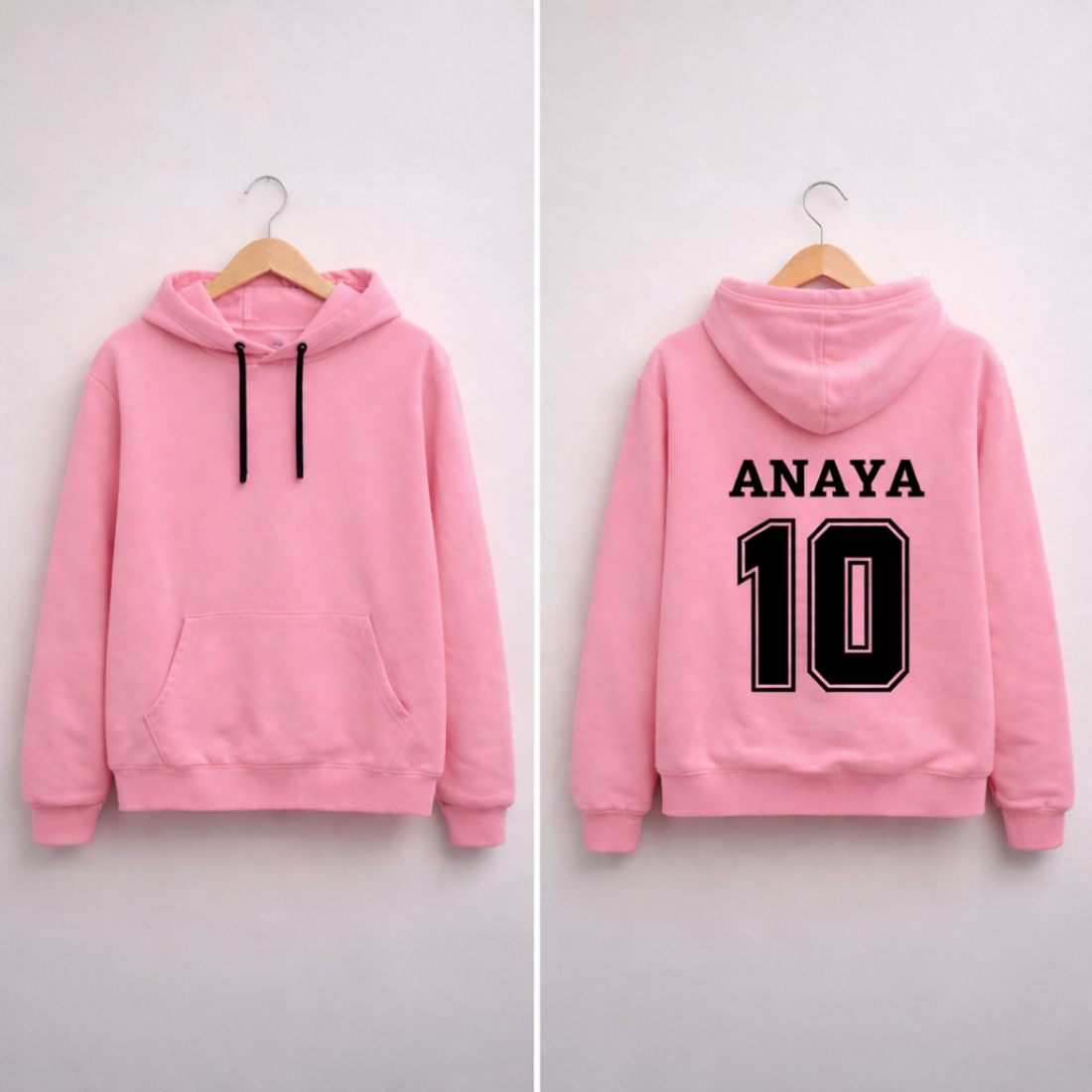 Custom Pink Hooded Sweatshirt for Women – Stylish Comfortable Pink Hoodie for Girls