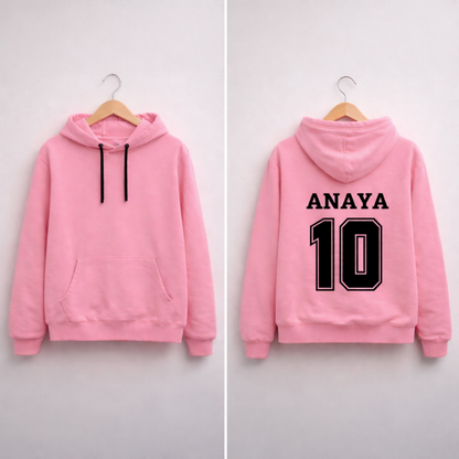 Custom Pink Hooded Sweatshirt for Women – Stylish Comfortable Pink Hoodie for Girls