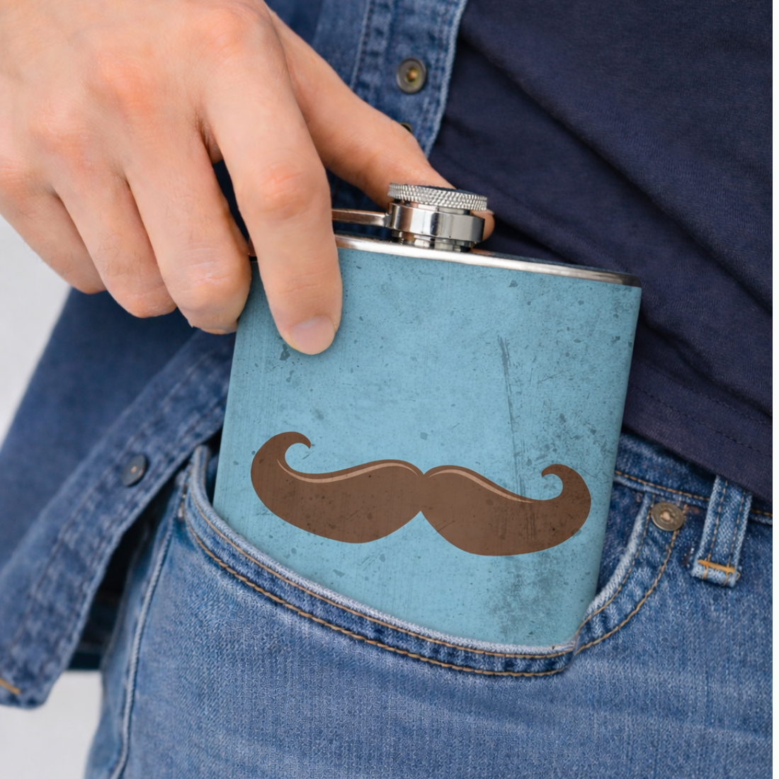 Hip Flask - Mustache